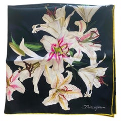 Dolce & Gabbana Black White Lilly
printed silk scarf