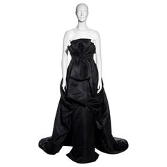 Vintage Christian Dior by John Galliano black silk strapless trained gown,  fw 2008