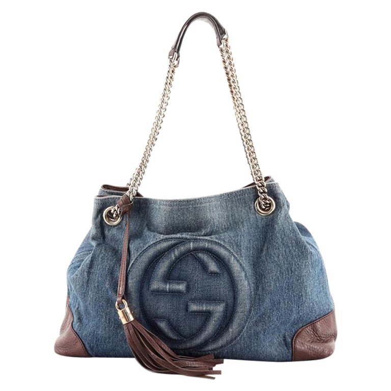 Gucci Soho Chain Strap Shoulder Bag Denim Medium