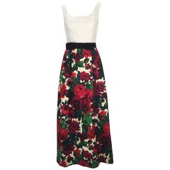 Vintage 1960s Isabell Gerhart Sleeveless Dress with Floral Skirt