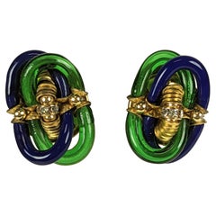 Chanel Seguso Glass Link Earrings