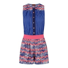 Bunte Missoni Häkelstrick & Seide Jumpsuit Playsuit Romper Overall 42