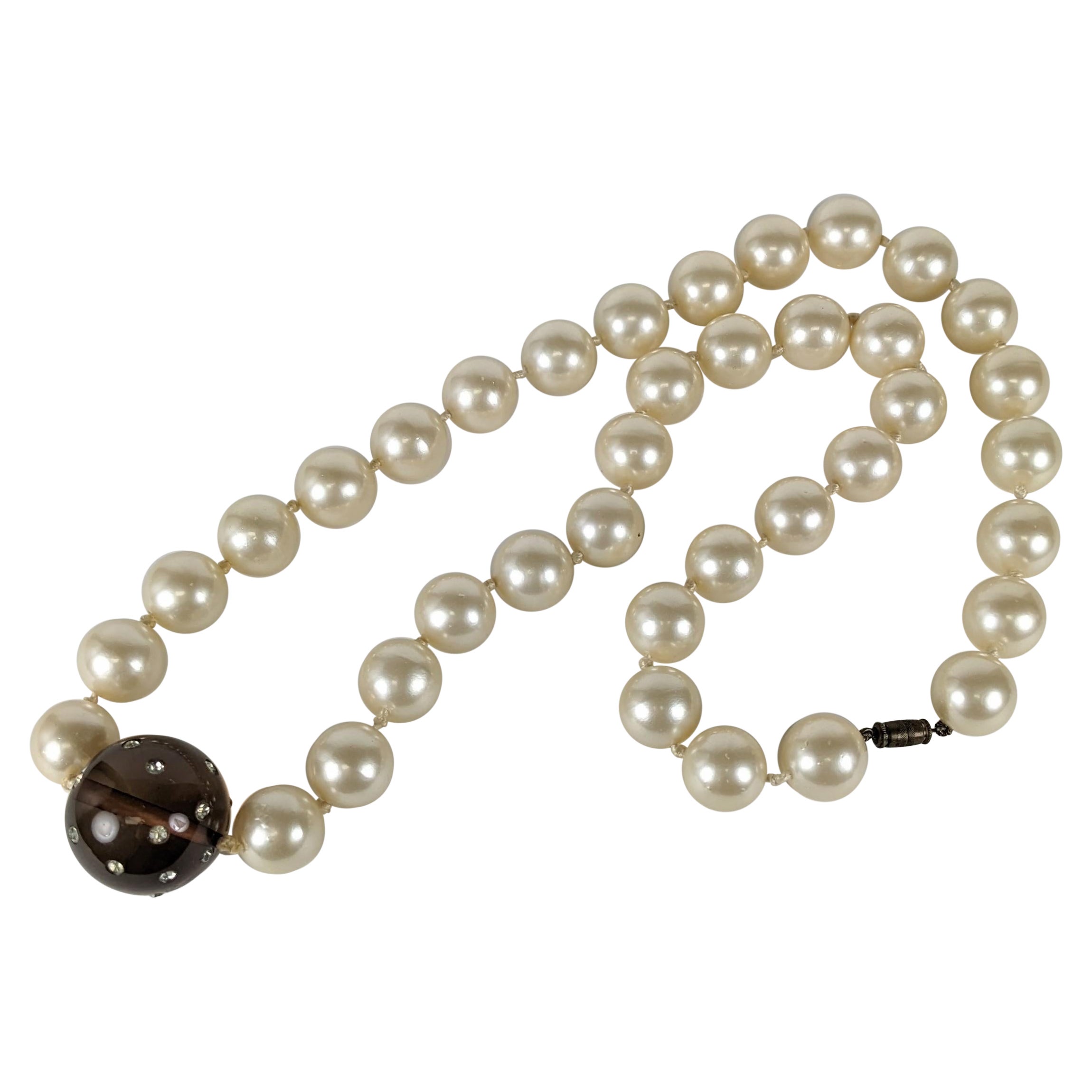 Givenchy Haute Couture Gripoix Glass Pearl Necklace, Bunny Mellon