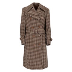 Manteau vintage Aquascutum en laine multicolore avec motif pied-de-poule (années 1970)