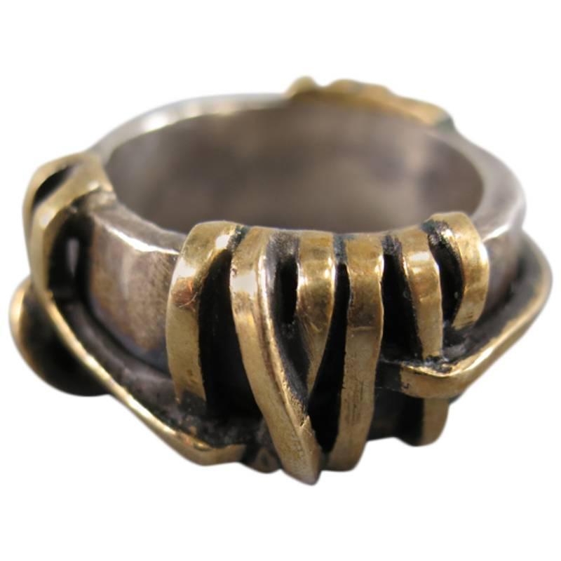 TOBIAS WISTISEN Silver Sterling and Gold Bronze Silver Ring at 1stDibs | tobias  wistisen ring