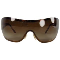 CHANEL Brown & Gold Quited Tourtoise Sunglasses