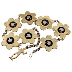Vintage FRANCO MOSCHINO Profil Blume Neuheit Gürtel