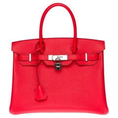 Stunning Hermès Birkin 30 handbag in Rouge de Coeur Epsom leather, SHW
