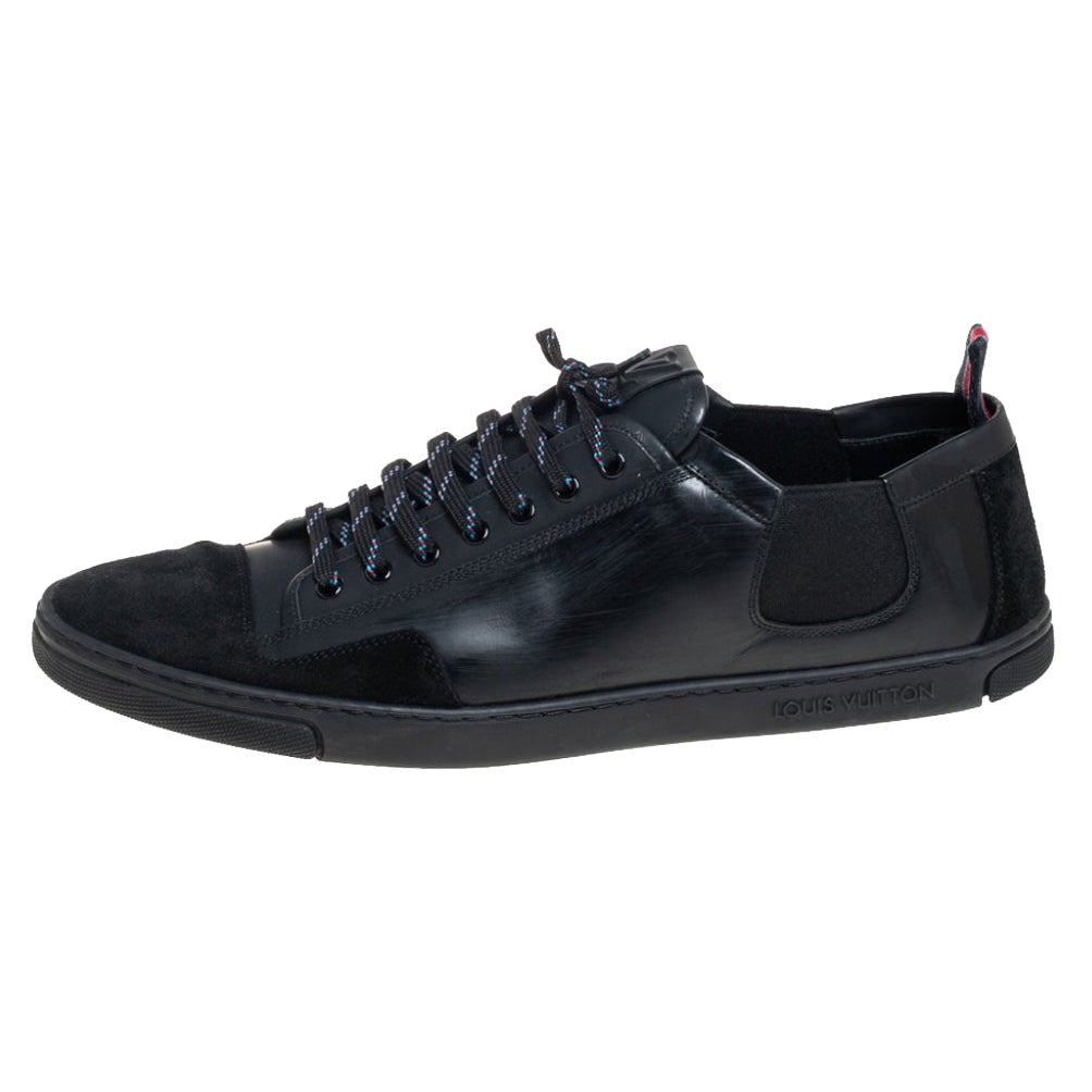 Louis Vuitton Black Leather Low Top Sneakers