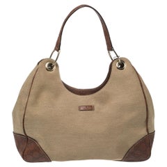 Gucci Beige/Brown Guccissima Leather And Canvas Hobo Bag