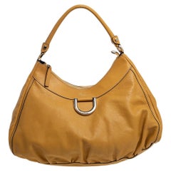 Gucci Mustard Yellow Leather Large D-Ring Hobo