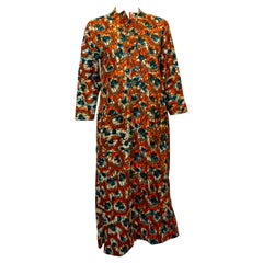 Vintage African Print , Ivory Coast Couture Shift Dress