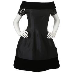 Valentino Boutique Black Off The Shoulder Cocktail Dress