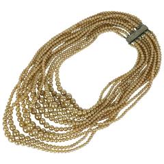 Glamorous Multi Strand Swag Pearl Necklace 10