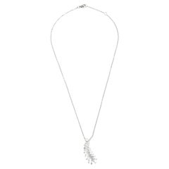 Chanel Plume De Chanel Diamond 18K White Gold Pendant Necklace