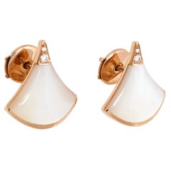Bvlgari Divas' Dream Mother of Pearl Diamond 18K Rose Gold Earrings