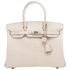 Hermes Beton Matte Alligator Birkin 30cm Palladium Hardware