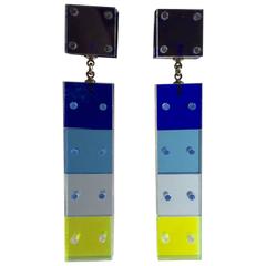 21st Century Pegged Acrylic Drop Earrings by Louis Velasquez