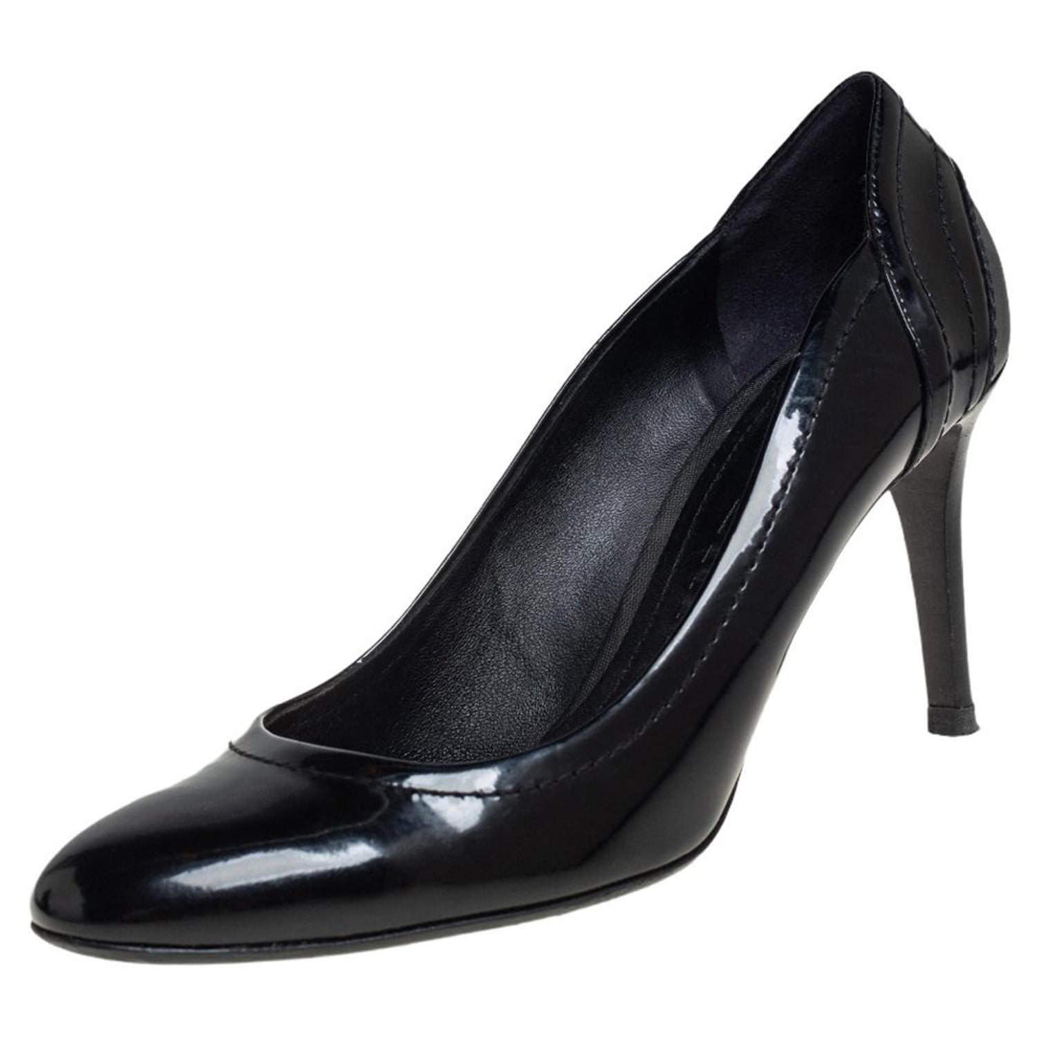 Burberry Black Patent Leather and Coated Canvas Pumps Size 40 For Sale at  1stDibs