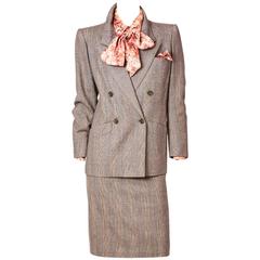 Yves Saint Laurent Three Piece Couture Skirt Suit