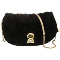D&G Black Suede and Leather Trim Vlada Shoulder Bag