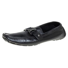 Louis Vuitton Black Leather Monte Carlo Loafers Size 43