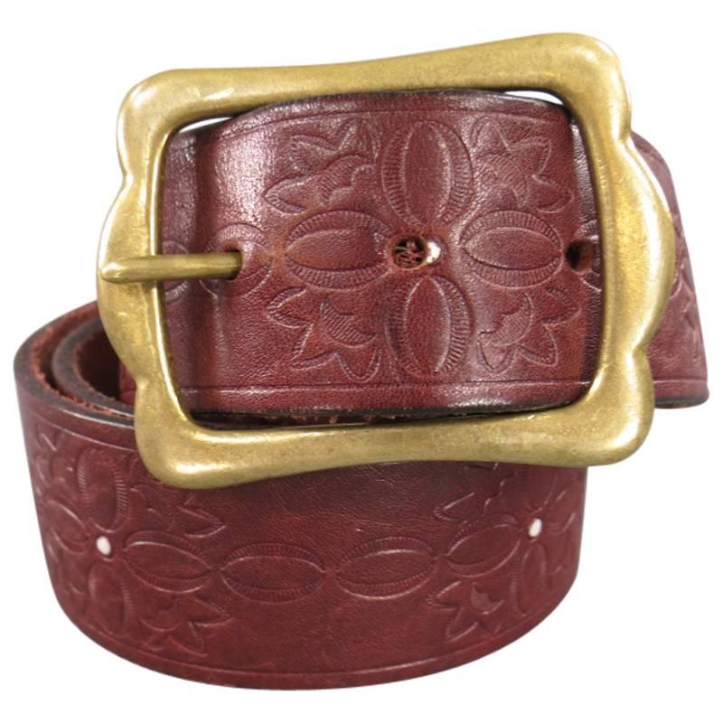 DSQUARED2 Burgundy Leather Belt