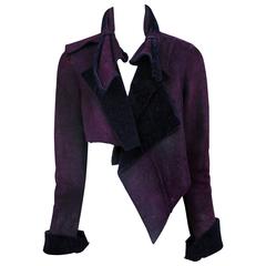 Vintage Helmut Lang Purple Shearling Jacket 