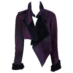 Vintage Helmut Lang Purple Shearling Jacket