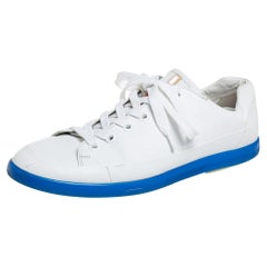 Prada White Leather Low Top Sneakers Size 42