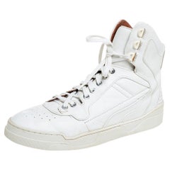 Used Givenchy White Leather High Top Sneakers Size 39