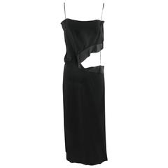 Yohji Yamamoto 1990's Black Cut-out Waist Dress 8