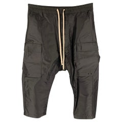 RICK OWENS DIRT S/S 18 Size 34 Black Cotton / Polyamide Drop-Crotch Casual Pants
