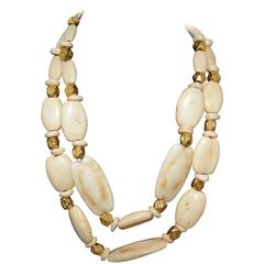 Chanel 1996 P Chunky Bead Double Strand Necklace 9