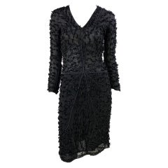 F/W 2002 Yves Saint Laurent by Tom Ford Robe en soie transparente avec nœud en velours noir