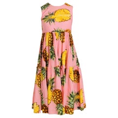 Dolce & Gabbana cotton multicolour pineapple-
print mid - length dress