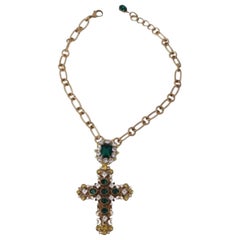 Dolce & Gabbana gold brass crystal necklace
