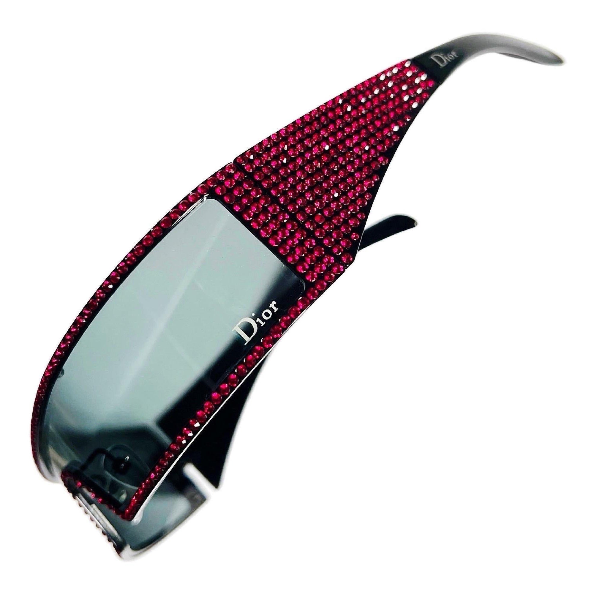 Dior Spring 2003 Punk Swarovski Sunglasses in Red