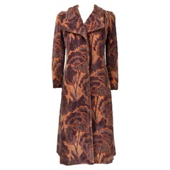 A French Art Deco Velvet Day Coat in the style of Raoul Dufy Circa 1970