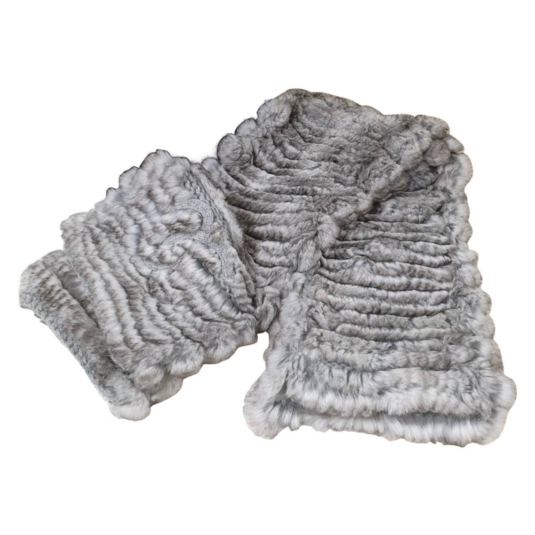 Chanel Limited Edition Orylag Rabbit Fur CC Stole Scarf For Sale at 1stDibs