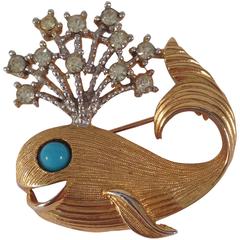 1960s Kenneth Jay Lane Whale Brooch 11