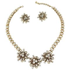 Robert Levy Gilt Metal and Paste Jewellery Set - 1960s