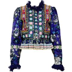 Ethnic Boho Vintage 60's Embroidered Jacket / Top