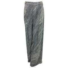 Giorgio Armani lattice pattern cut velvet wide leg trouser shades of gray