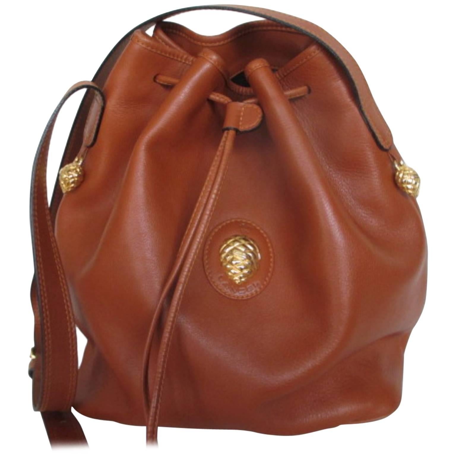 Lancel paris brown leather shoulder bag