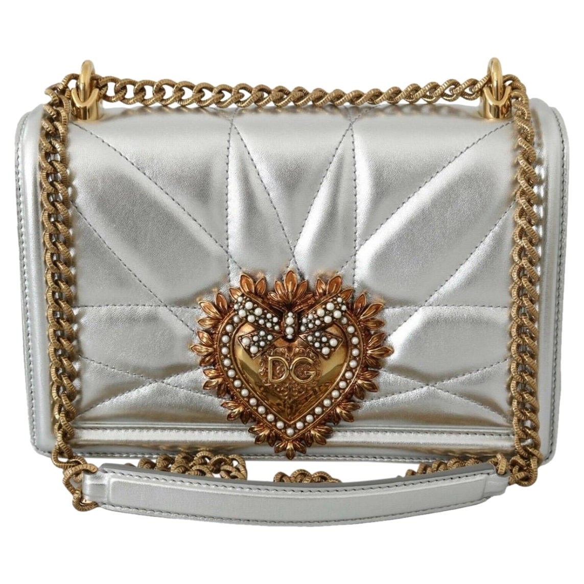 Dolce & Gabbana silver leather devotion bag