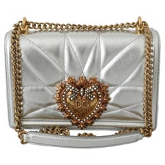 Dolce & Gabbana silver leather devotion bag