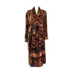 ETRO yellow & burgundy TAPESTRY VELVET Coat Jacket 40 S