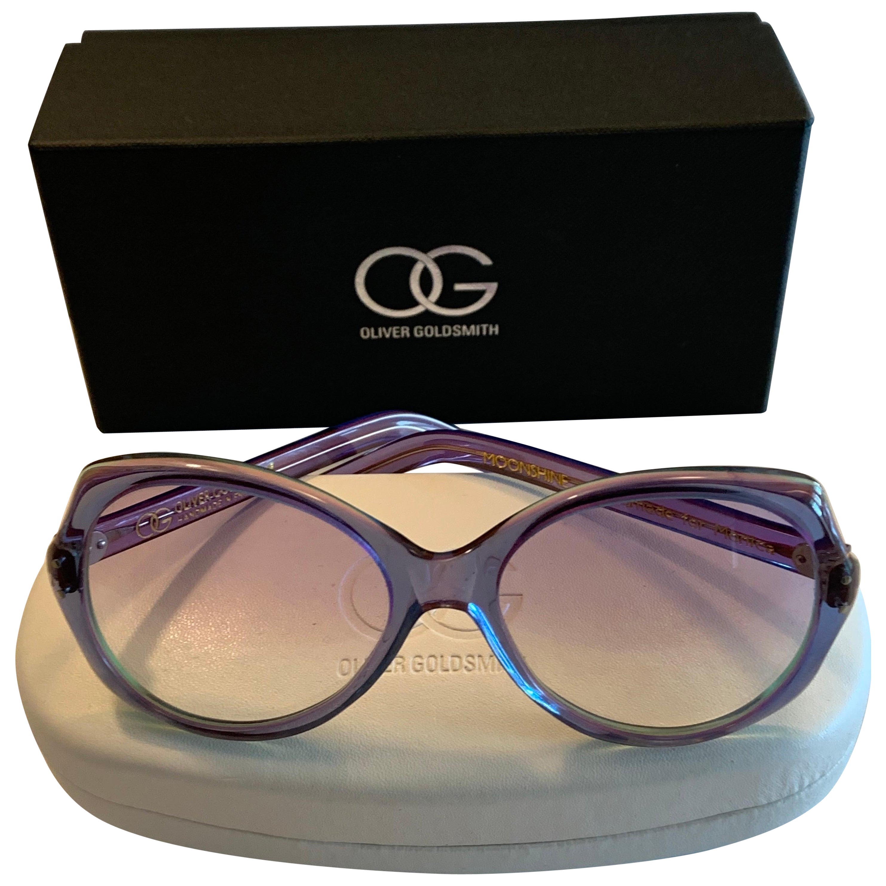 Fantastic Oliver Goldsmith MOONSHINE Sunglasses Lavender Green and  Magenta NIB For Sale
