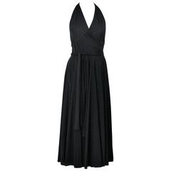 NORMA KAMALI Black Wrap Style Halter Dress Size Small 11